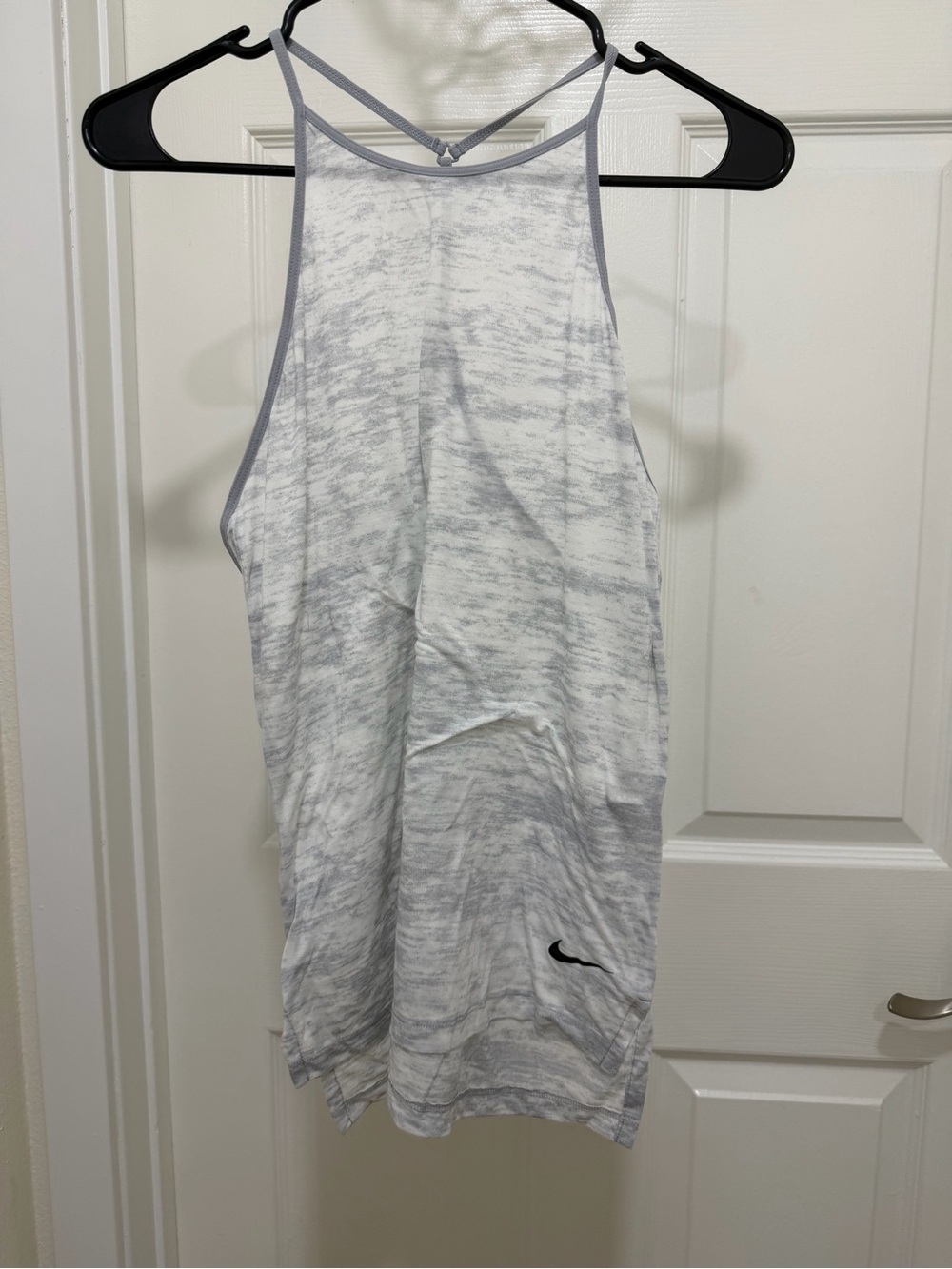 Nike White and Gray Marble-Print Tank Top